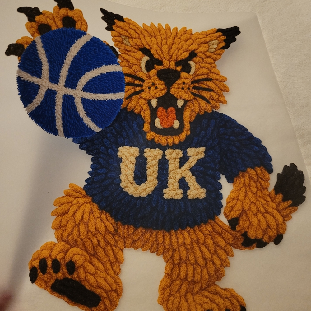 Wildcat Embroidered Patch with Basketball